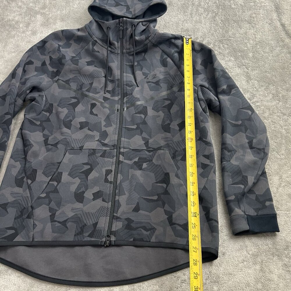 Nike Hoodie Mens XL Tech Fleece Windrunner Camo Gray Black Funnel Neck Abstract - Picture 2 of 12